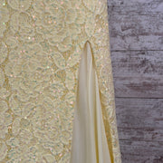 YELLOW LACE LONG DRESS (NEW)