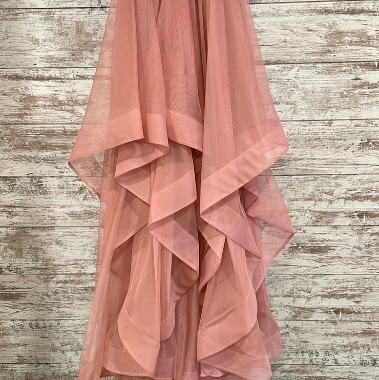 BLUSH LAYERED A LINE GOWN