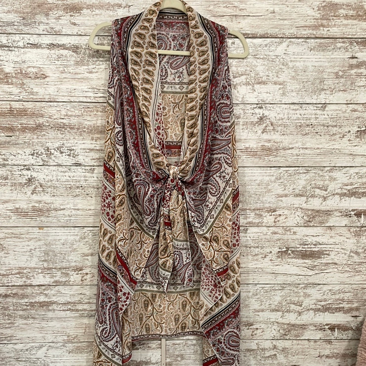 IVORY/PAISLEY VESTCARDIGAN-NEW