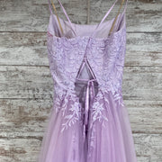 LAVENDER/FLORAL A LINE GOWN