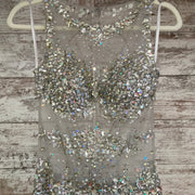 SILVER BEADED MERMAID GOWN