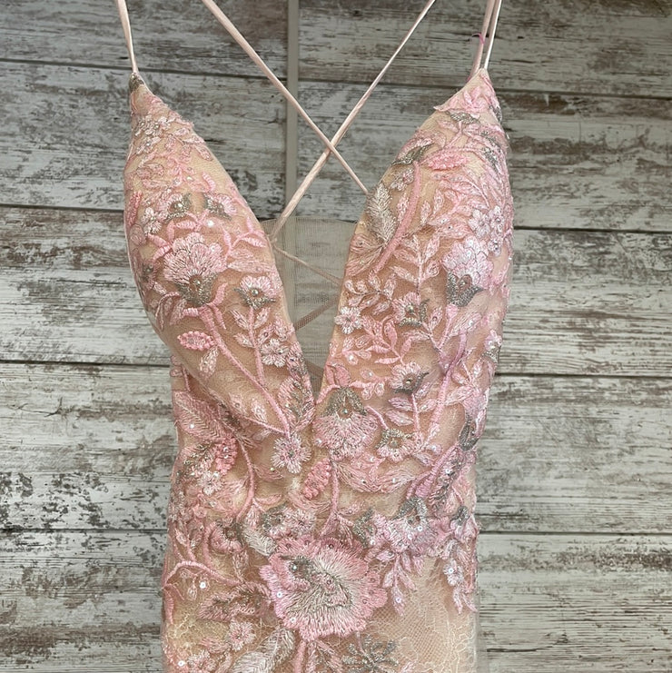 PINK FLORAL LONG GOWN (NEW)