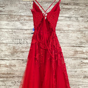 RED/FLORAL A LINE GOWN