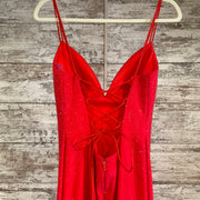 RED SPARKLY MERMAID GOWN