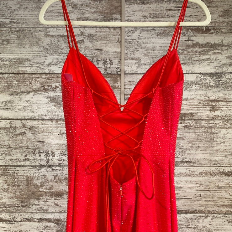 RED SPARKLY MERMAID GOWN