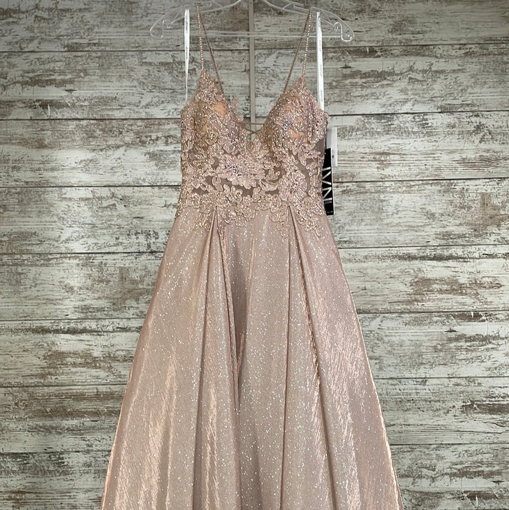 BLUSH SPARKLY A LINE GOWN-NEW