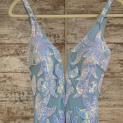 BLUE SEQUIN MERMAID GOWN