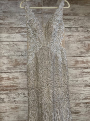 SILVER SPARKLY LONG DRESS-NEW