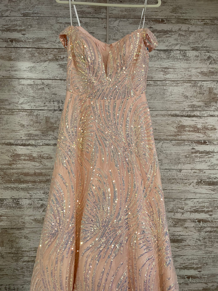 PINK SPARKLY A LINE GOWN (NEW)