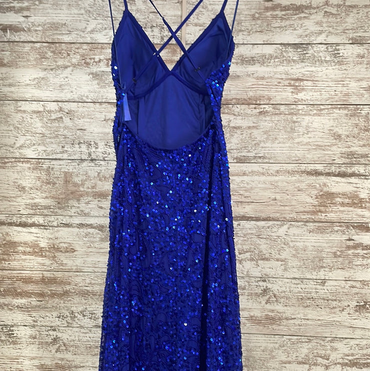 ROYAL BLUE SEQUIN LONG DRESS