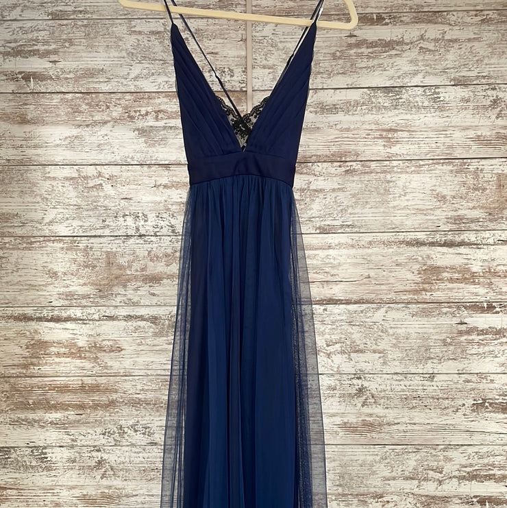 NAVY A LINE GOWN