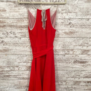 RED 100% SILK SHORT DRESS