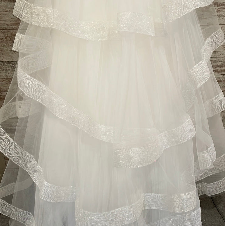 WHITE RUFFLED WEDDING GOWN-NEW