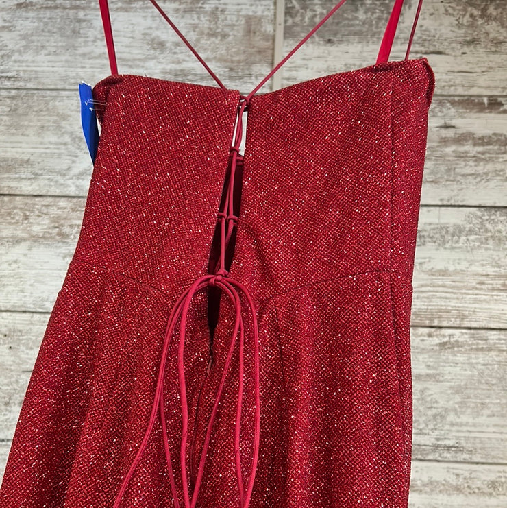 RED SPARKLY LONG EVENING GOWN