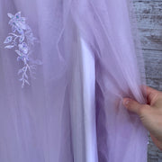 LAVENDER/FLORAL A LINE GOWN