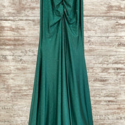 GREEN BEADED LONG EVENING GOWN