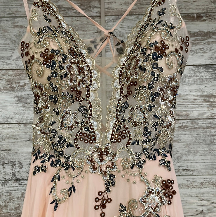 PINK/TAN LONG DRESS (NEW)