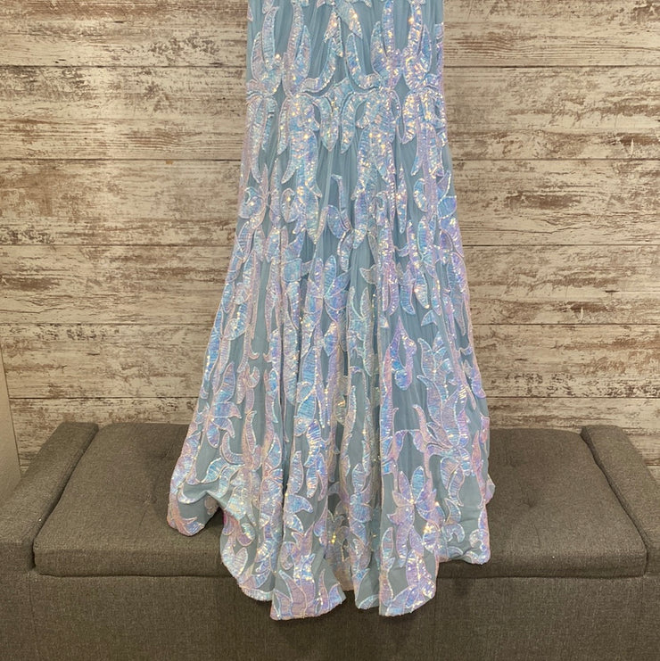 BLUE SEQUIN MERMAID GOWN