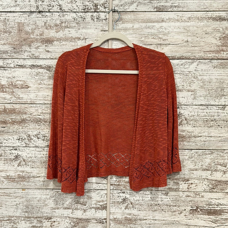 ORANGE OPEN SWEATER CARDIGAN