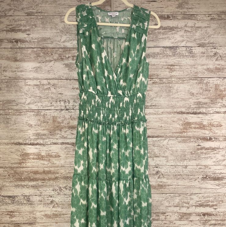 GREEN/WHITE MAXI DRESS $150