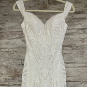 WHITE SEQUIN LONG DRESS (NEW)