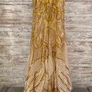 GOLD/TAN SPARKLY LONG DRESS