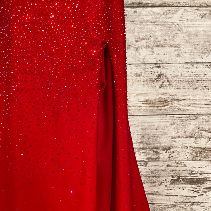 RED SPARKLY LONG EVENING GOWN