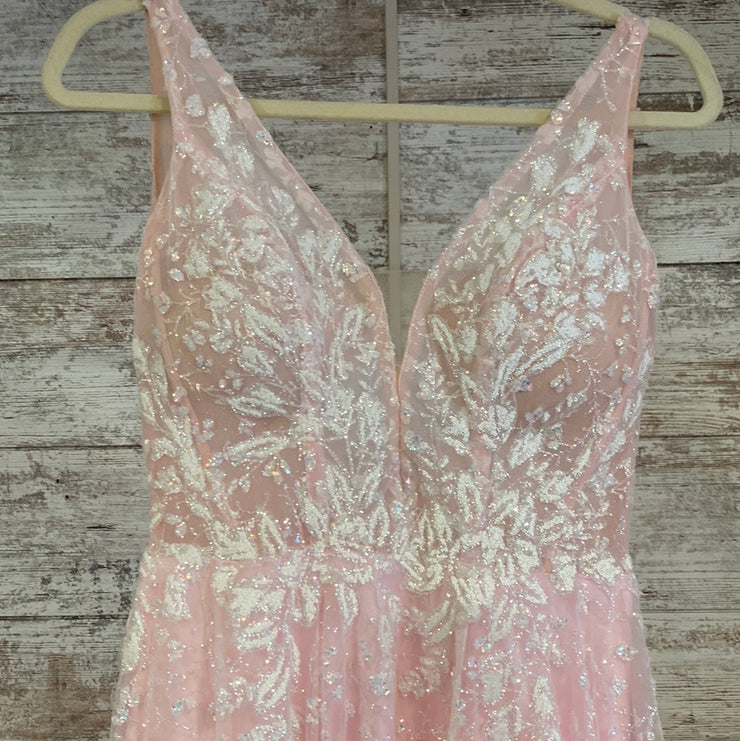PINK SPARKLY A LINE GOWN