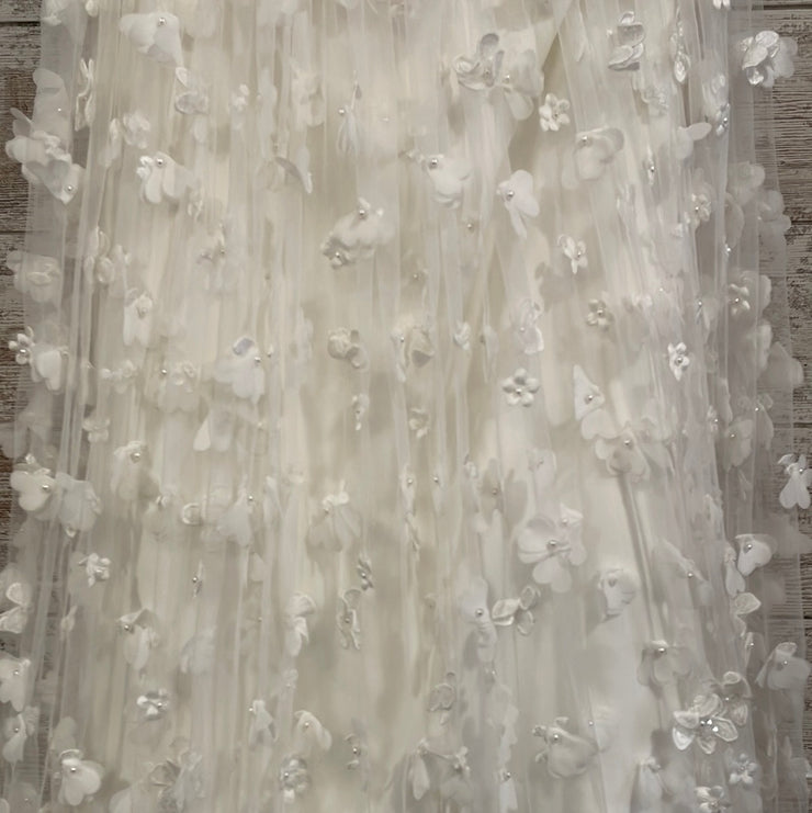 WHITE/FLORAL WEDDING GOWN-NEW