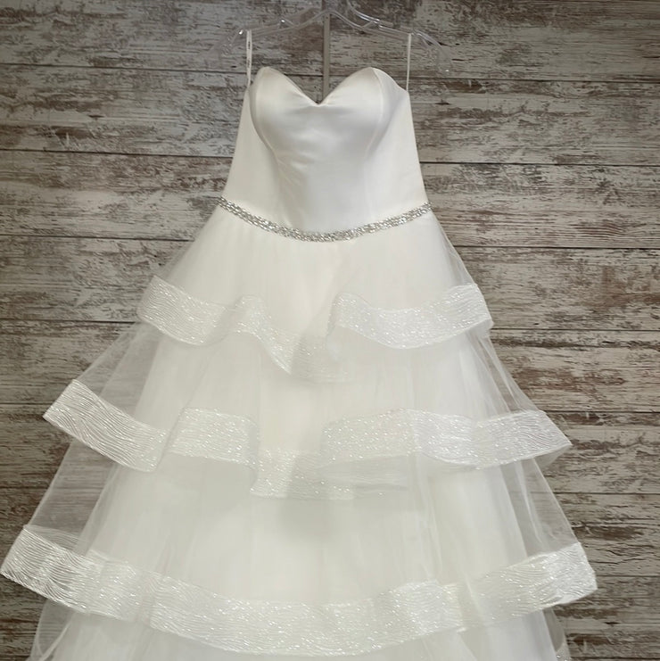 WHITE RUFFLED WEDDING GOWN-NEW