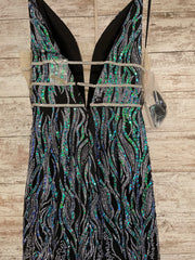 BLACK SPARKLY MERMAID GOWN-NEW