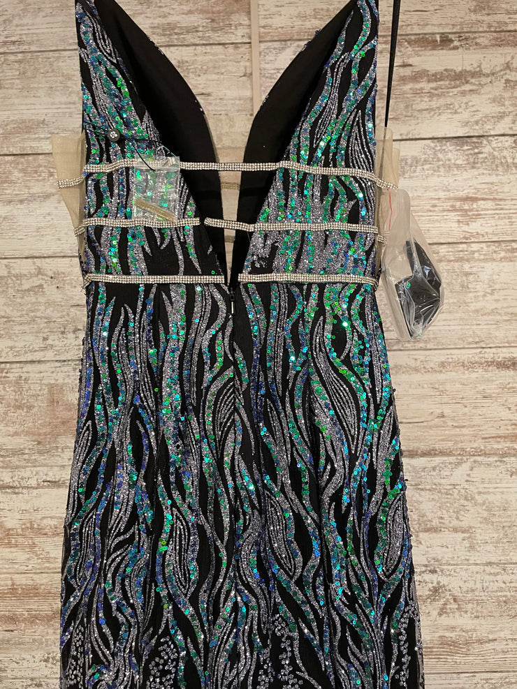 BLACK SPARKLY MERMAID GOWN-NEW