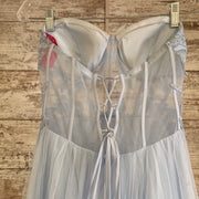 BLUE A LINE GOWN