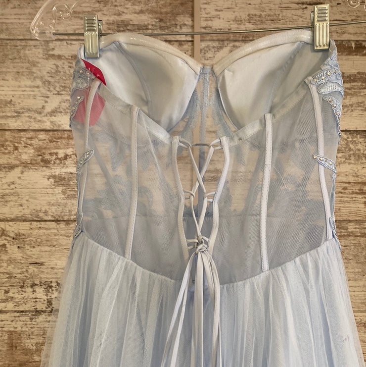 BLUE A LINE GOWN
