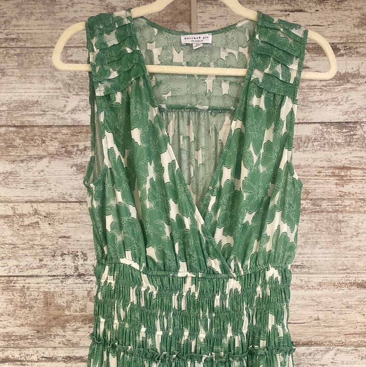GREEN/WHITE MAXI DRESS $150