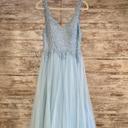 BLUE A LINE GOWN