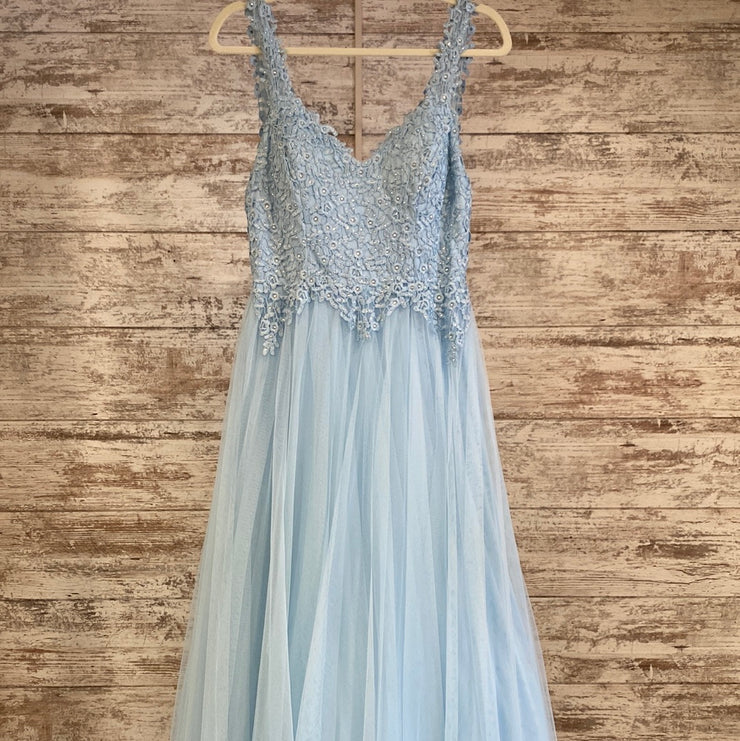 BLUE A LINE GOWN