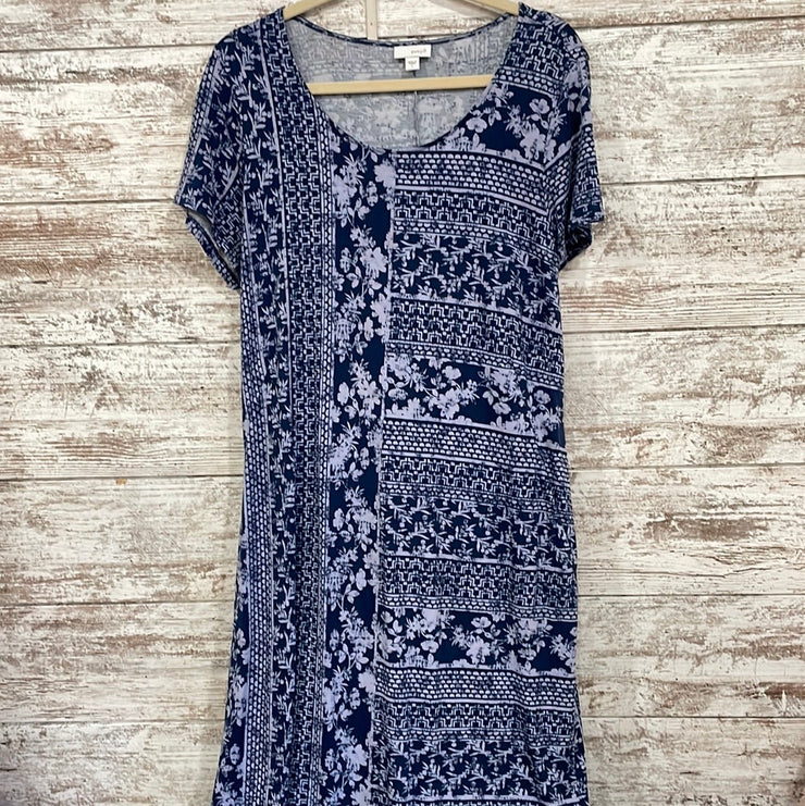 BLUE/FLORAL MAXI DRESS