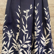NAVY/WHITE FLORAL A LINE GOWN