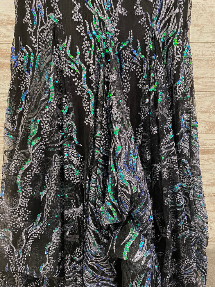 BLACK SPARKLY MERMAID GOWN-NEW