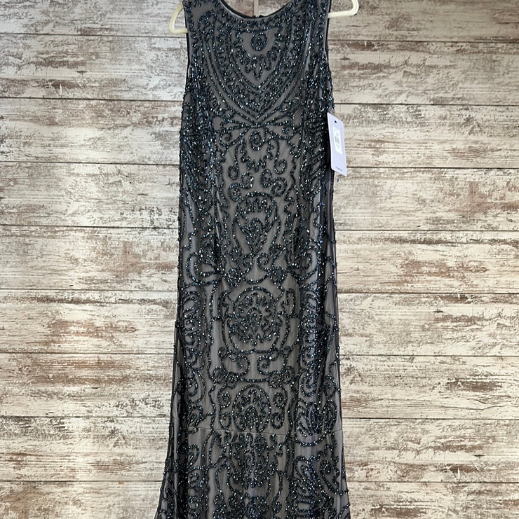 SILVER BEADED LONG DRESS (NEW)