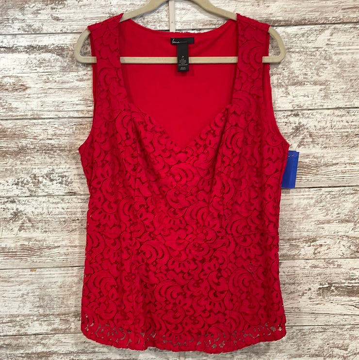 RED LACE SLEEVELESS TOP