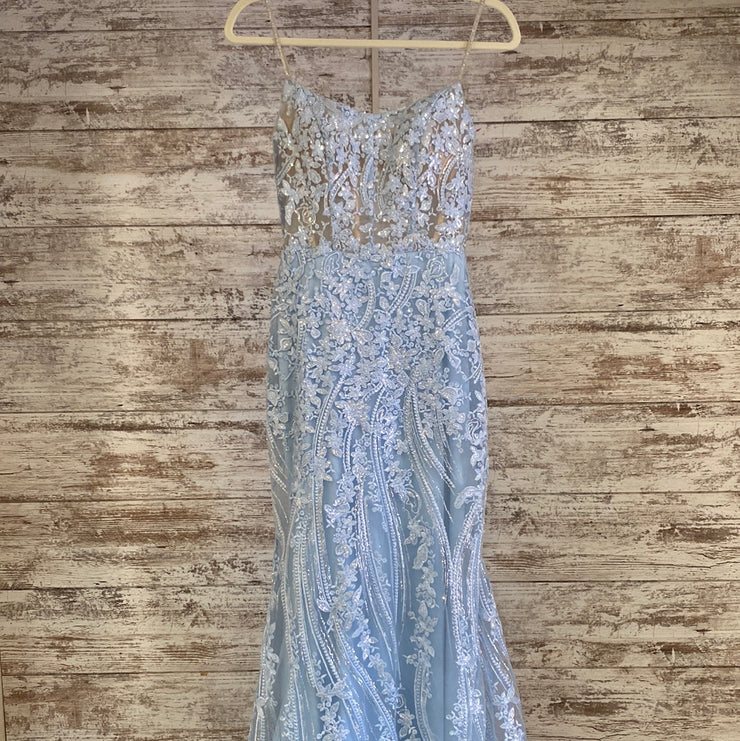 BLUE/FLORAL MERMAID GOWN