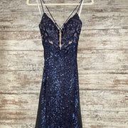 NAVY SPARKLY LONG DRESS (NEW)