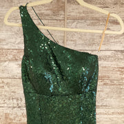 GREEN SPARKLY LONG DRESS