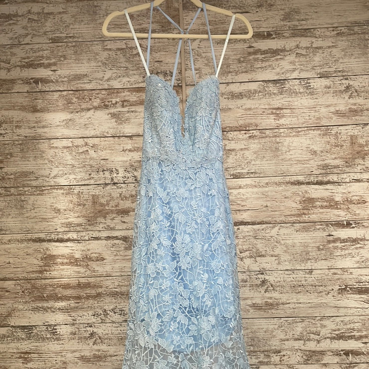 BLUE LACE MERMAID GOWN (NEW)