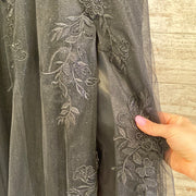 BLACK/FLORAL PRINCESS GOWN