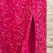PINK SEQUIN LONG DRESS