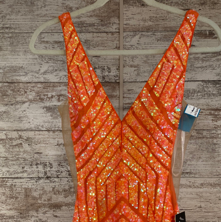 ORANGE SEQUIN MERMAID GOWN