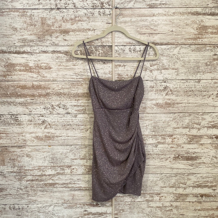 GRAY SPARKLY SHORT DRESS